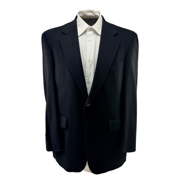 John W Nordstrom Loro Piana 100% Cashmere Blazer Sport Coat Black 44R Ventless